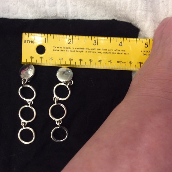 Vintage 1990 Silver chain link earrings - Picture 11 of 13